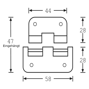 Aushängescharnier gross verzinkt - 2251 - Scharniere - Flightcase Teile